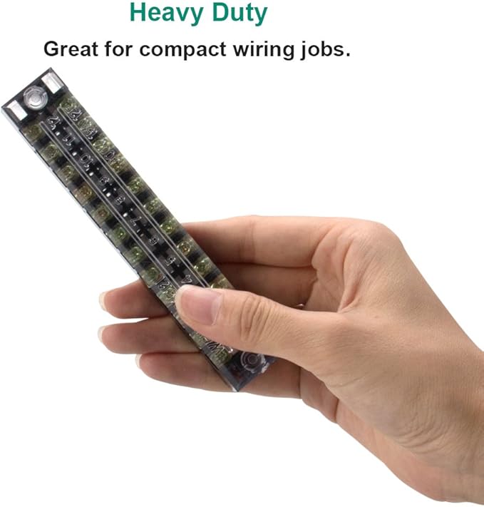 MILAPEAK 10pcs 12 Positions Dual Row 600V 15A Screw Terminal Strip Blocks - Image 7