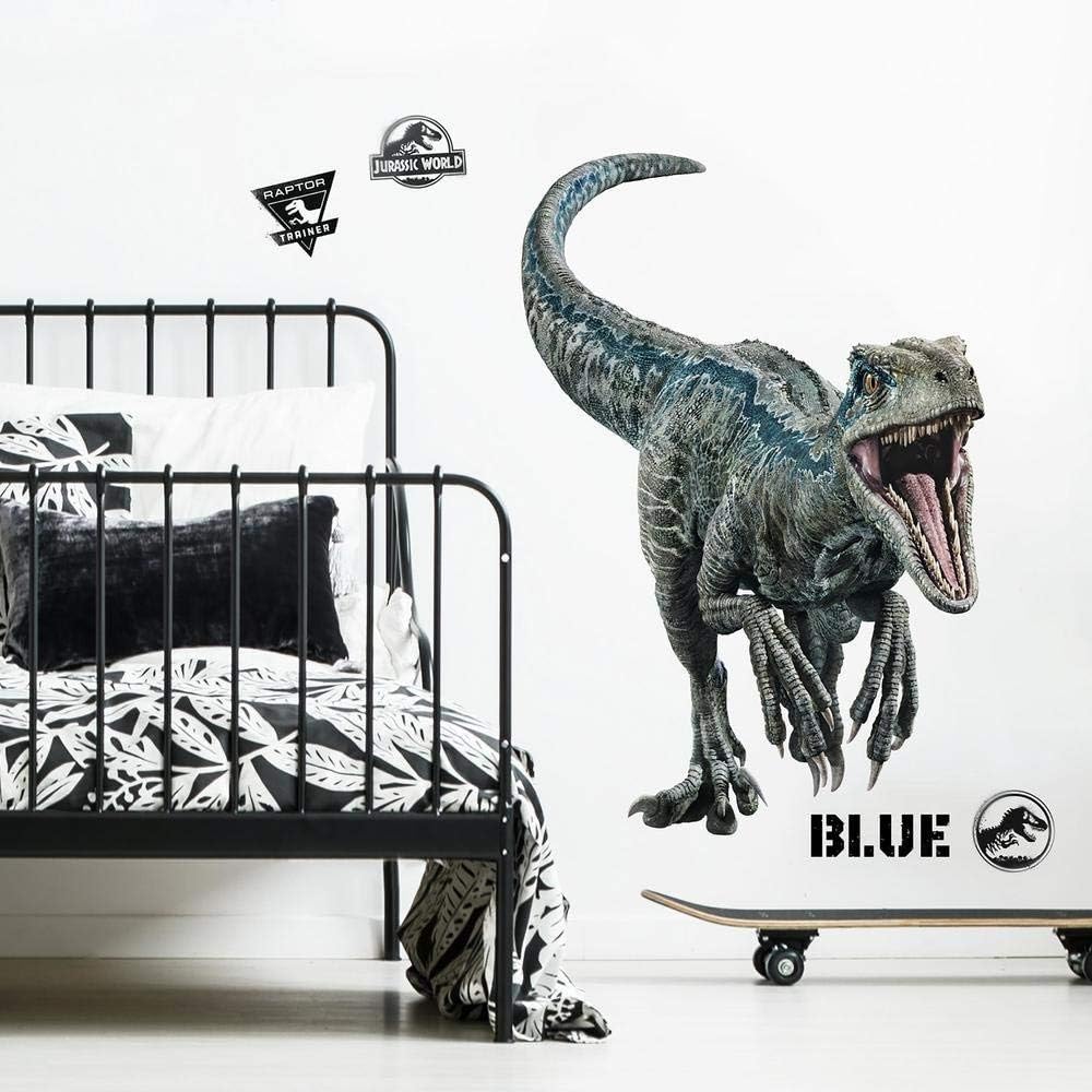 Jurassic World Fallen Kingdom Velociraptor Giant Peel and Stick Wall Decals, Vinyl, Made in USA