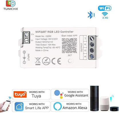 TUNICHX RGB SMD FCOB LED Strip 2.4 GHz WiFi Group Controller Alexa Google Home - Image 2