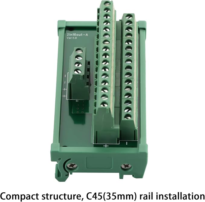 ANMBEST 2 in 16 Out Terminal Blocks Module, 25A DIN Rail and Panel Mounting - Image 4