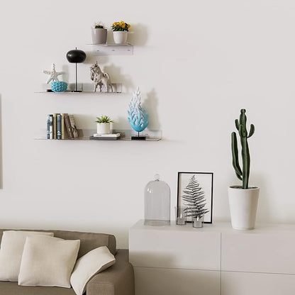 Acrylic Wall Shelves 36 24 12 Inches, Wall Mounted Display Shelves - Image 2