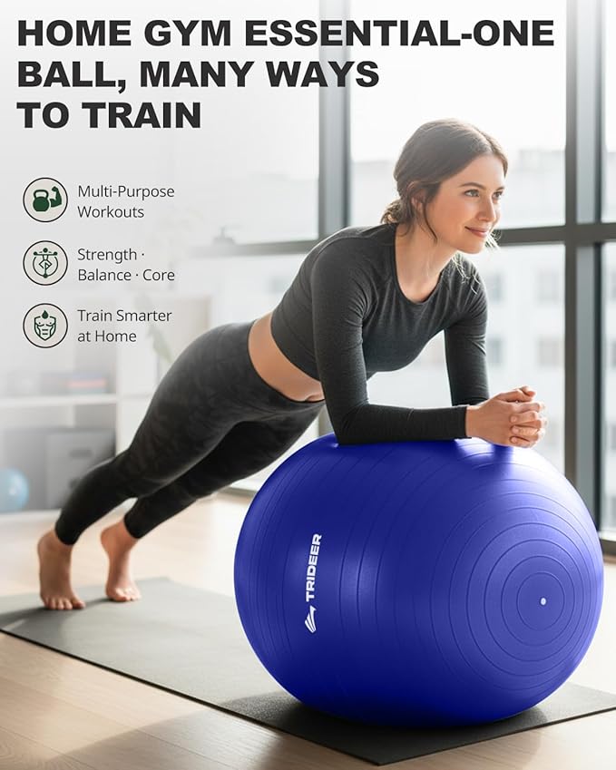 Trideer Exercise Ball for Yoga, Pilates & Fitness – Stability Ball Equipment - Image 3