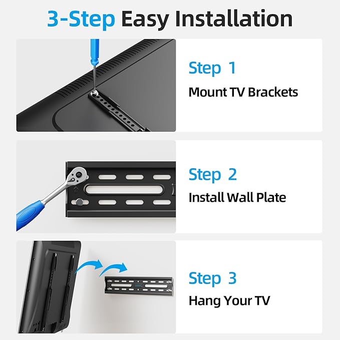 Fixed TV Wall Mount for Most 26-60 Inch Screen, Low Profile TV Mount - Image 6