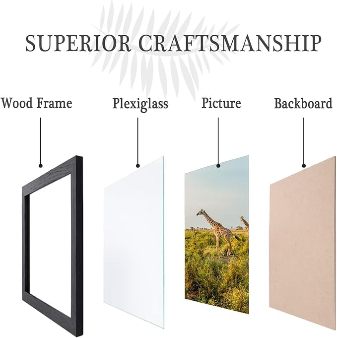 TKYGU 15x23 Picture Frame Set of 5, Wooden Frame Black - Image 4