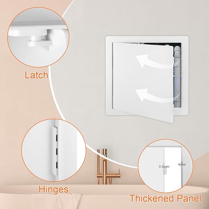 Suteck 18 x 18 Inch White Access Doors, Reinforced Hinged Access Panel - Image 5