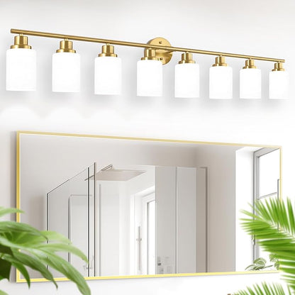 Guliaofo 8-Light Vanity Lights, Brushed Gold Bathroom Light Fixture - Image 8
