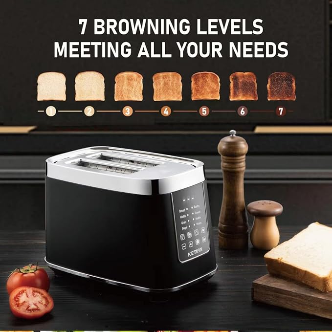 Smart Toaster Touchscreen, KETIAN Automatic Electric Digital Toaster 2 Slice - Image 4