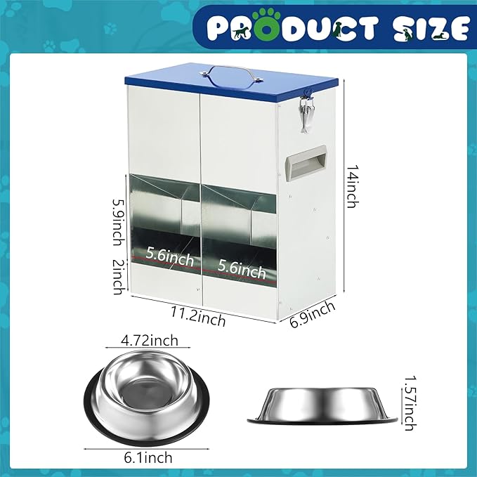 Automatic Feeder for 2 Cats Outdoor Galvanized 42cups/10l Double Feeder - Image 2