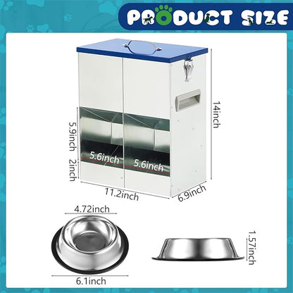Automatic Feeder for 2 Cats Outdoor Galvanized 42cups/10l Double Feeder - Image 2