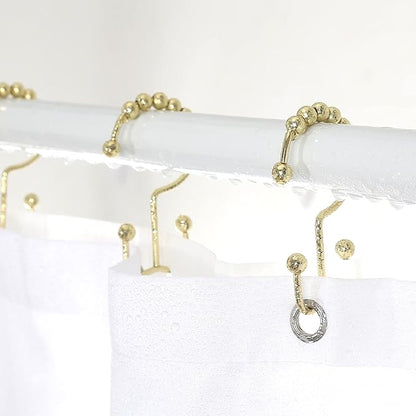 Goowin Shower Curtain Hooks Rings, Stainless Steel Gold Shower Curtain Hooks - Image 2
