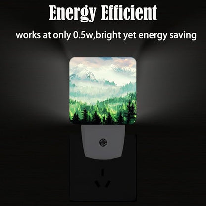 FSHVQKD Mountain Forest Landscape Painting Night Light, Plug Into Wall Decor - Image 4