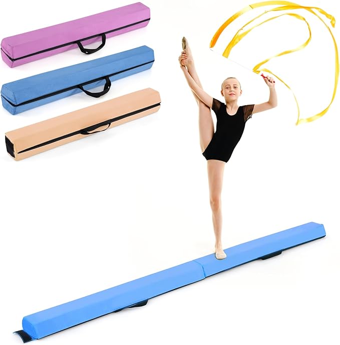 Giantex 7FT/8FT/9FT Balance Beam, Folding Gymnastics Beam w/Carry Handles by Giantex