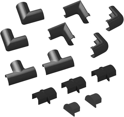 D-Line Small Cable Raceway Accessory Pack, Join 0.78in x 0.39in Cord Cover by D-LineUSAinc