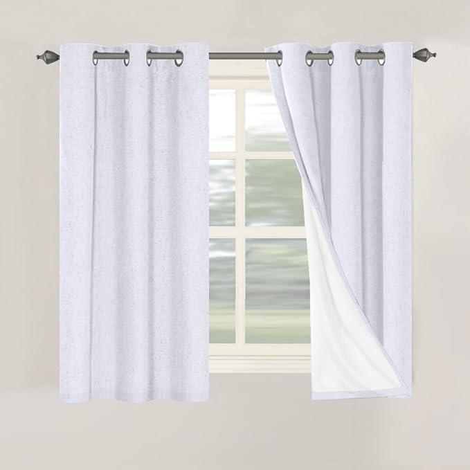 H.VERSAILTEX Primitive Linen Curtains 100% Blackout Curtain Drapes Burlap by HVERSAILTEX