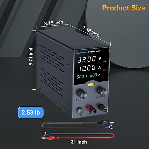 Wanptek DC Power Supply Variable 30V 10A, Bench Power Supplies - Image 5