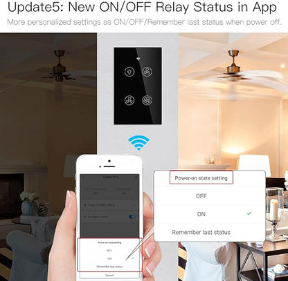 MOES WiFi Smart Ceiling Fan Light Wall Switch, Smart Life/Tuya APP Remote Timer - Image 9