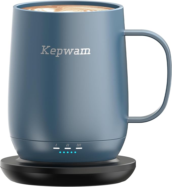 Kepwam Self Heating Coffee Mug T2, 16oz Smart Heated Coffee Mug, 150 Min by Kepwam
