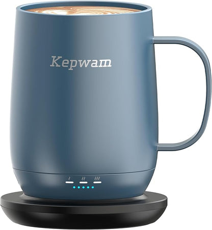 Kepwam Self Heating Coffee Mug T2, 16oz Smart Heated Coffee Mug, 150 Min by Kepwam