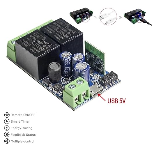 Ewelink WiFi Wireless Smart Relay Module USB DC 5v/12v/24v/48v 2 Channel Switch - Image 7