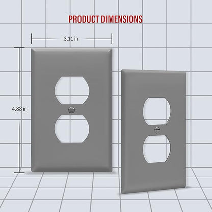 ENERLITES Duplex Receptacle Wall Plate, Electrical Outlet Covers, Gloss Finish - Image 2