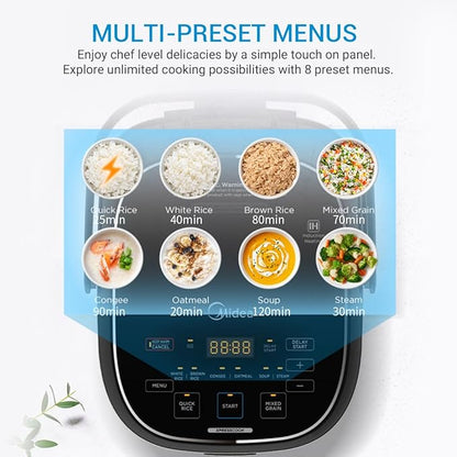 Midea 3L Rice Cooker with Steamer Basket, 6-Cup Uncooked Capacity, Induction - Image 4