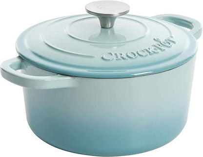 Crock-Pot Artisan Round Enameled Cast Iron Dutch Oven, Blush Pink - Image 3
