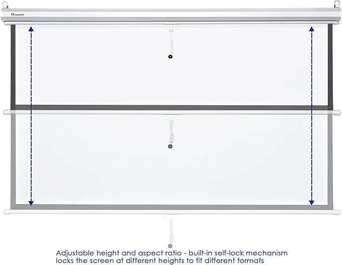 Instahibit 72" 16:9 Manual Pull Down Projector Screen 4K Self-Locking Home - Image 7
