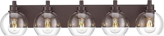 METWET Bathroom Light Fixtures Over Mirror, 5-Light Oil Rubbed Bronze Bathroom by Metwet