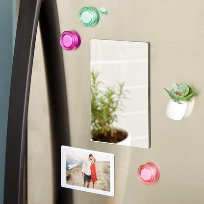 Juvale Locker Mirror Magnetic - 4 x 6 in, Silver Acrylic, Rectangular, Set of 2 - Magnetic Mirror for Locker Accessories & Office Use - Shatterproof & Rounded Corners for School & Office