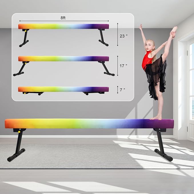 Wesky Adjustable Balance Beam, High and Low Floor Beam Gymnastics Equipment - Image 6