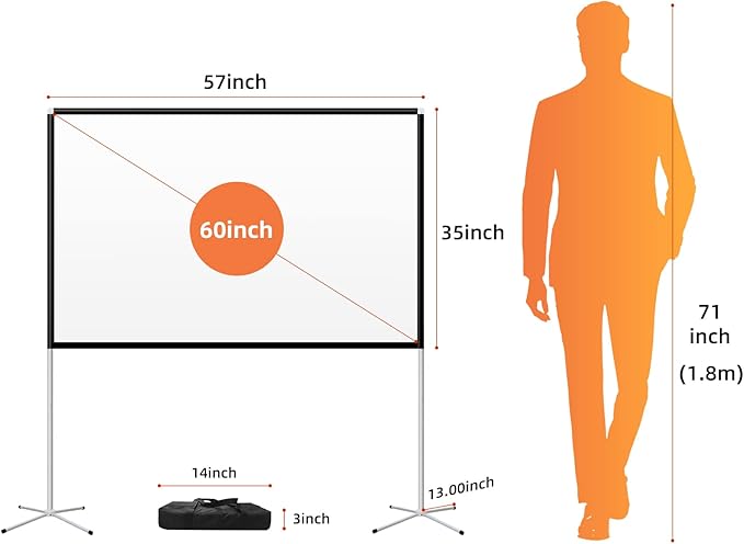 Portable Projector Screen 60inch, Movie Projection Screen, Indoor Projector - Image 2