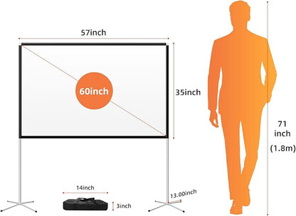 Portable Projector Screen 60inch, Movie Projection Screen, Indoor Projector - Image 2
