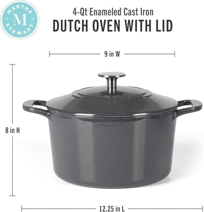Martha Stewart Gatwick 4 Quart Enamel Cast Iron Dutch Oven - Image 2