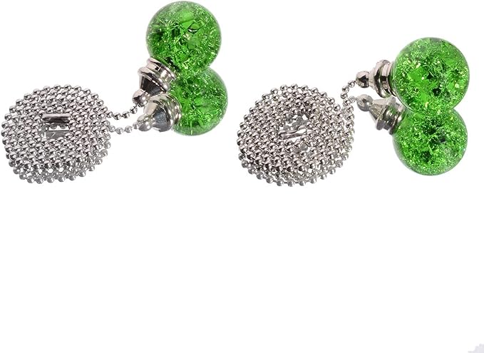 2PCS Green Pull Chain Crystal Glass Ice Cracked Ball Pull Chain - Image 5