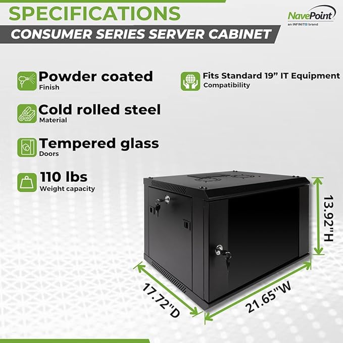 NavePoint 6U Server Rack Enclosure - Image 4
