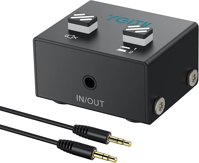 YGITK 3.5mm Audio Switch Bi-Directional, 2-in-1 & 1-in-2 Stereo Audio Switcher by YGiTK