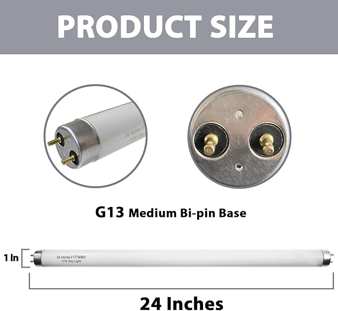 24 Inch F17T8/865 Fluorescent Bulb Daylight 6500K, 17 Watt T8 Light Bulb - Image 7