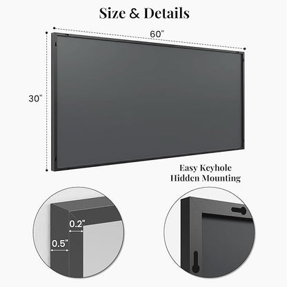 60"x30" Black Bathroom Mirror for Double Vanity, Metal Framed Large Wall Mirror - Image 7
