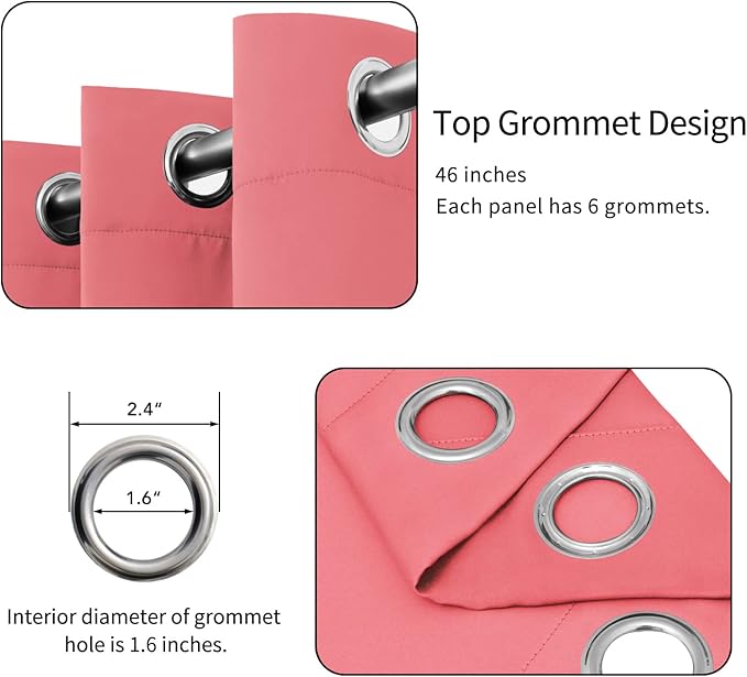 Easy-Going Blackout Curtains for Bedroom, Solid Thermal Insulated Grommet and - Image 4