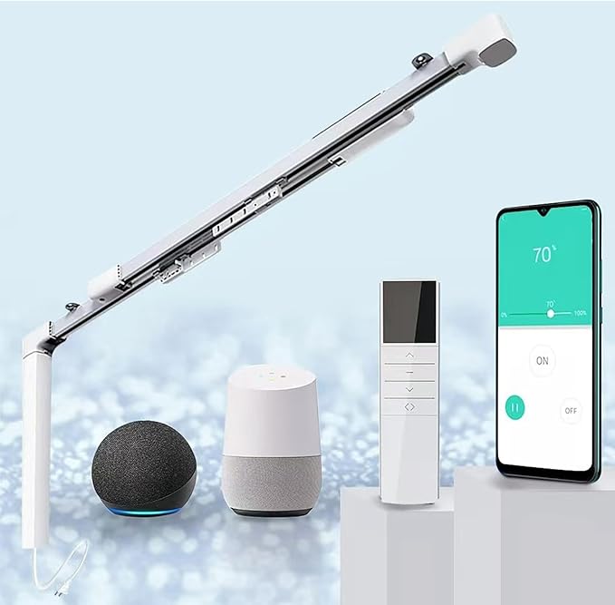 TIPIACE Hard-Wired Tuya Wifi Motorized Curtain Tracks to Remote Control Ceiling by Tipiace