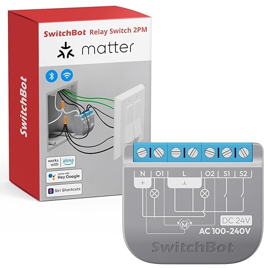 SwitchBot Smart Relay Switch 2PM, Power Metering, Dual Light Control, Built-in by SwitchBot
