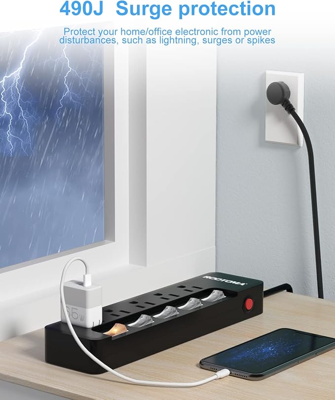 Black Appliance Extension Cord - 6 FT - Image 5