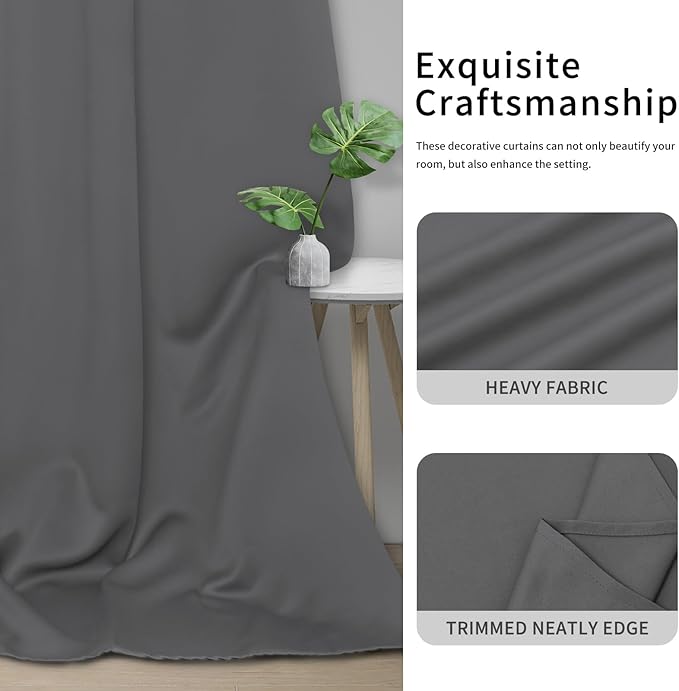 Easy-Going Blackout Curtains for Bedroom, Solid Thermal Insulated Grommet and - Image 5