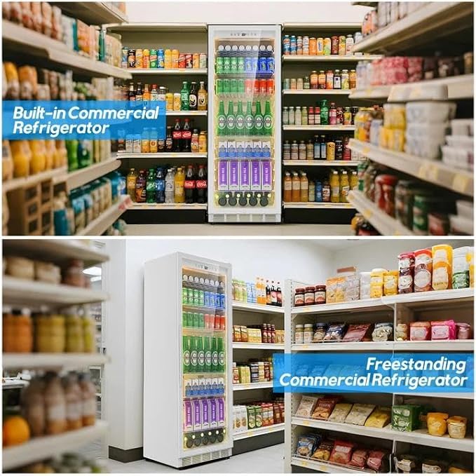 Commercial Display Beverage Fridge: 13.8 Cu Ft Upright Cooler - Image 7