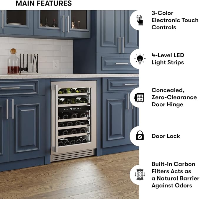 Zephyr Presrv 24 Inch Pro Wine Fridge Dual Zone Under Counter - Image 6