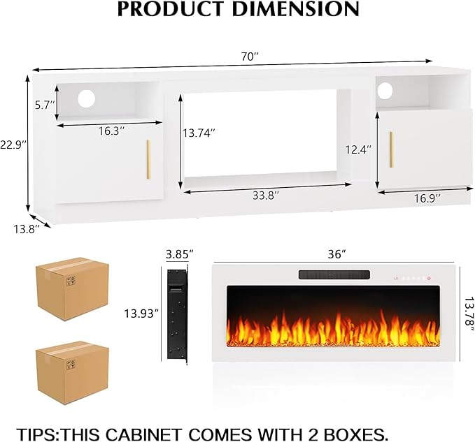 Lemberi Fireplace tv Stand - Image 9