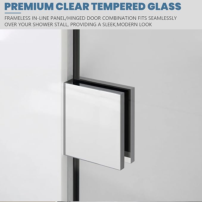 Chrome Frameless Shower Glass Door - Image 4