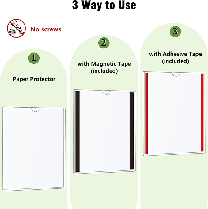 Mutualsign 10 Pcs Wall Sign Holder 8.5"x11" Magnetic Sign Holder, Rigid Print - Image 5