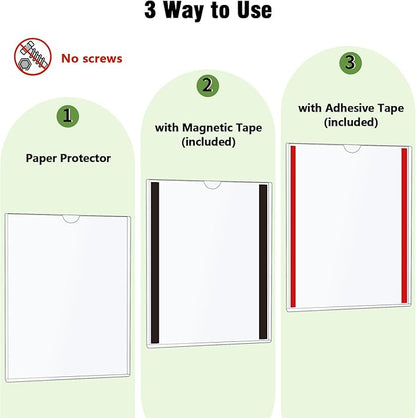 Mutualsign 2 Pcs Wall Sign Holder 8.5"x11" Magnetic Sign Holder, Rigid Print - Image 5