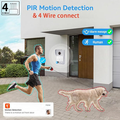 Wired Video Door Phone Apartment Intercom System, 7 Inch Touch Monitor - Image 4